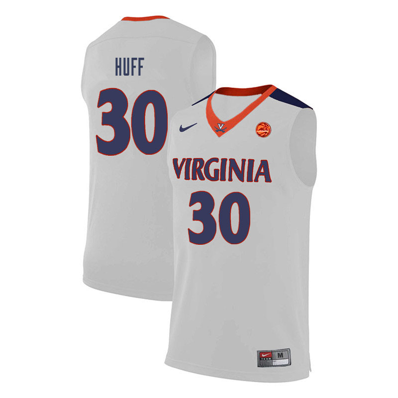 Men Virginia Cavaliers #30 Jay Huff College Basketball Jerseys-White - Click Image to Close